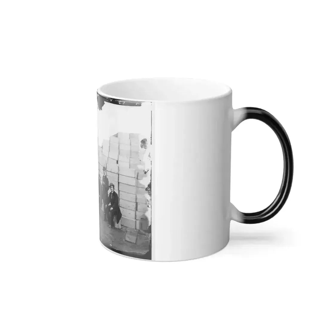 Aquia Creek Landing, Va. Clerks of the Commissary Depot by Railroad Car and Packing Cases (U.S. Civil War) Color Changing Coffee Mug 11oz - Go Mug Yourself