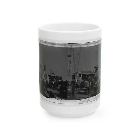 Aquia Creek Landing, Va. Embarkation Of 9th Army Corps For Fort Monroe; Another View (U.S. Civil War) White Coffee Mug 15oz - Go Mug Yourself