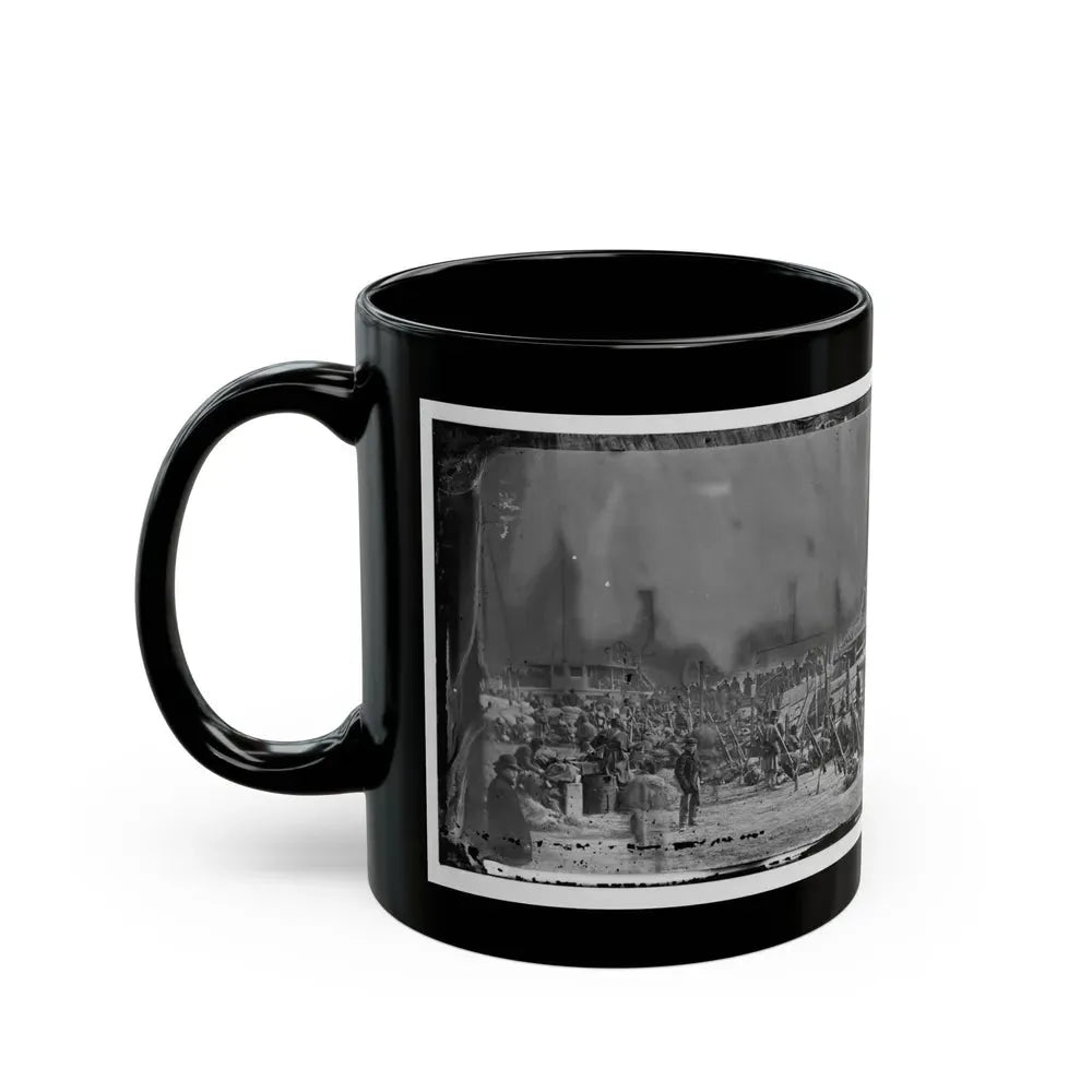 Aquia Creek Landing, Va. Embarkation Of 9th Army Corps For Fort Monroe (U.S. Civil War) Black Coffee Mug - Go Mug Yourself
