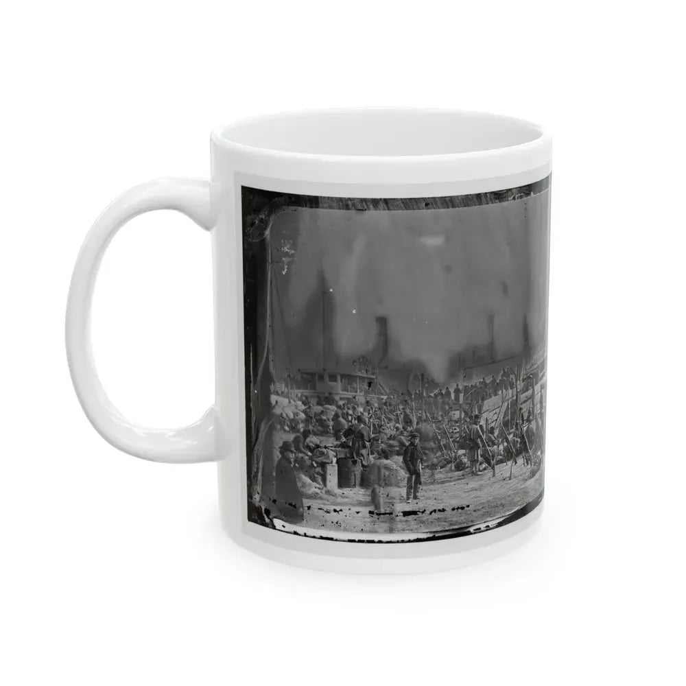 Aquia Creek Landing, Va. Embarkation Of 9th Army Corps For Fort Monroe (U.S. Civil War) White Coffee Mug - Go Mug Yourself