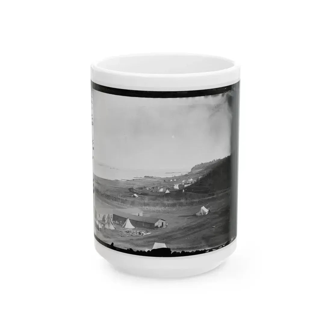 Aquia Creek Landing, Va. View Of The Federal Supply Depot (U.S. Civil War) White Coffee Mug 15oz - Go Mug Yourself