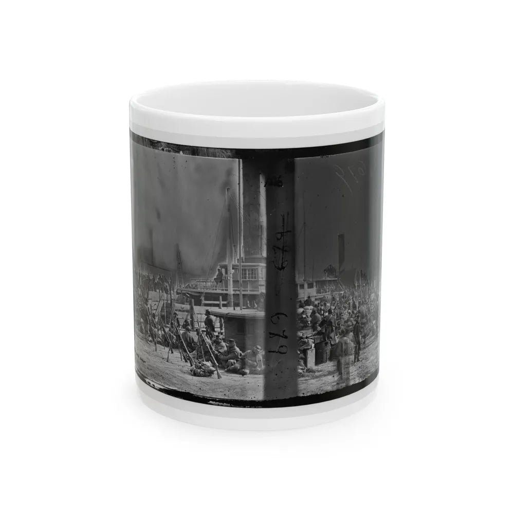 Aquia Creek Landing, Va. Embarkation Of 9th Army Corps For Fort Monroe (U.S. Civil War) White Coffee Mug-11oz-Go Mug Yourself