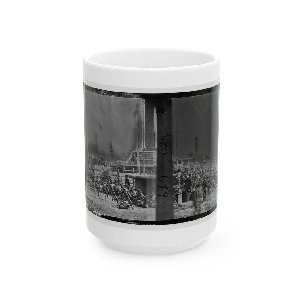 Aquia Creek Landing, Va. Embarkation Of 9th Army Corps For Fort Monroe (U.S. Civil War) White Coffee Mug-15oz-Go Mug Yourself