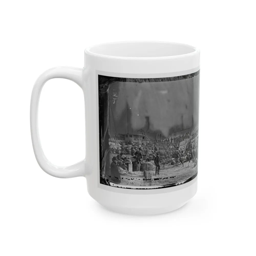 Aquia Creek Landing, Va. Embarkation Of 9th Army Corps For Fort Monroe (U.S. Civil War) White Coffee Mug-Go Mug Yourself