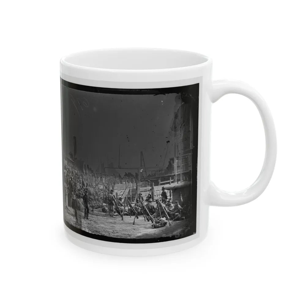 Aquia Creek Landing, Va. Embarkation Of 9th Army Corps For Fort Monroe (U.S. Civil War) White Coffee Mug-Go Mug Yourself