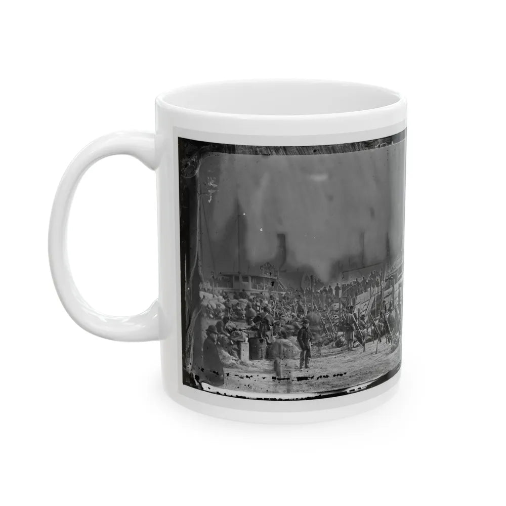 Aquia Creek Landing, Va. Embarkation Of 9th Army Corps For Fort Monroe (U.S. Civil War) White Coffee Mug-Go Mug Yourself