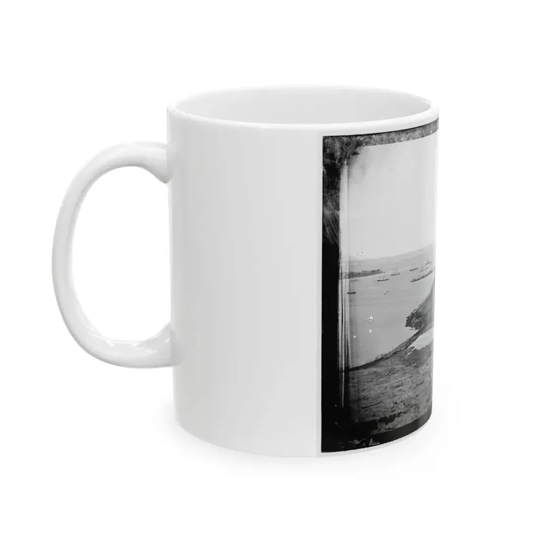 Aquia Creek Landing, Virginia. Distant View Of Federal Supply Depot (U.S. Civil War) White Coffee Mug - Go Mug Yourself
