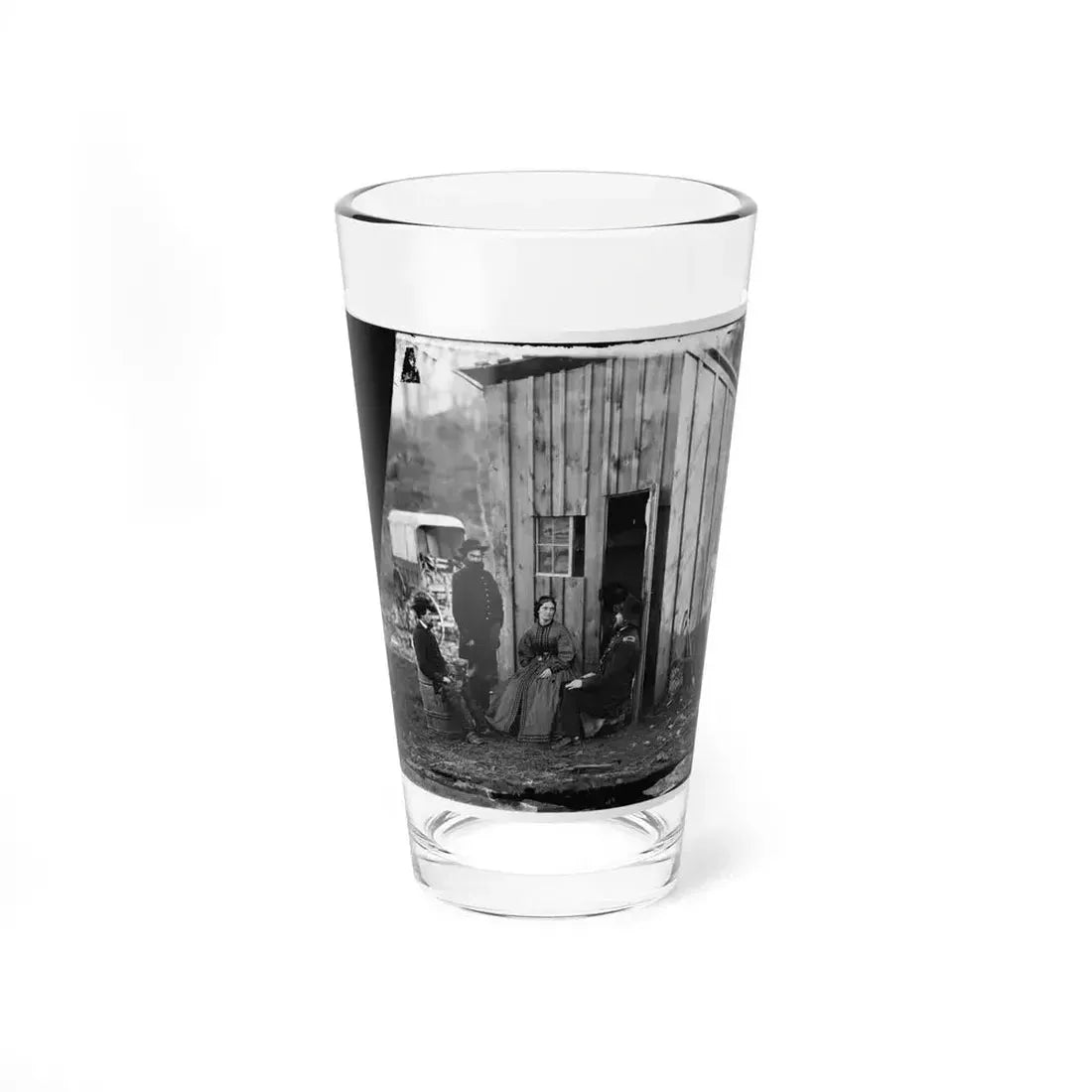 Aquia Creek Landing, Virginia (Vicinity). Group At Captain W.S. Hall's Wagon Camp (U.S. Civil War) Pint Glass 16oz 16oz - Go Mug Yourself