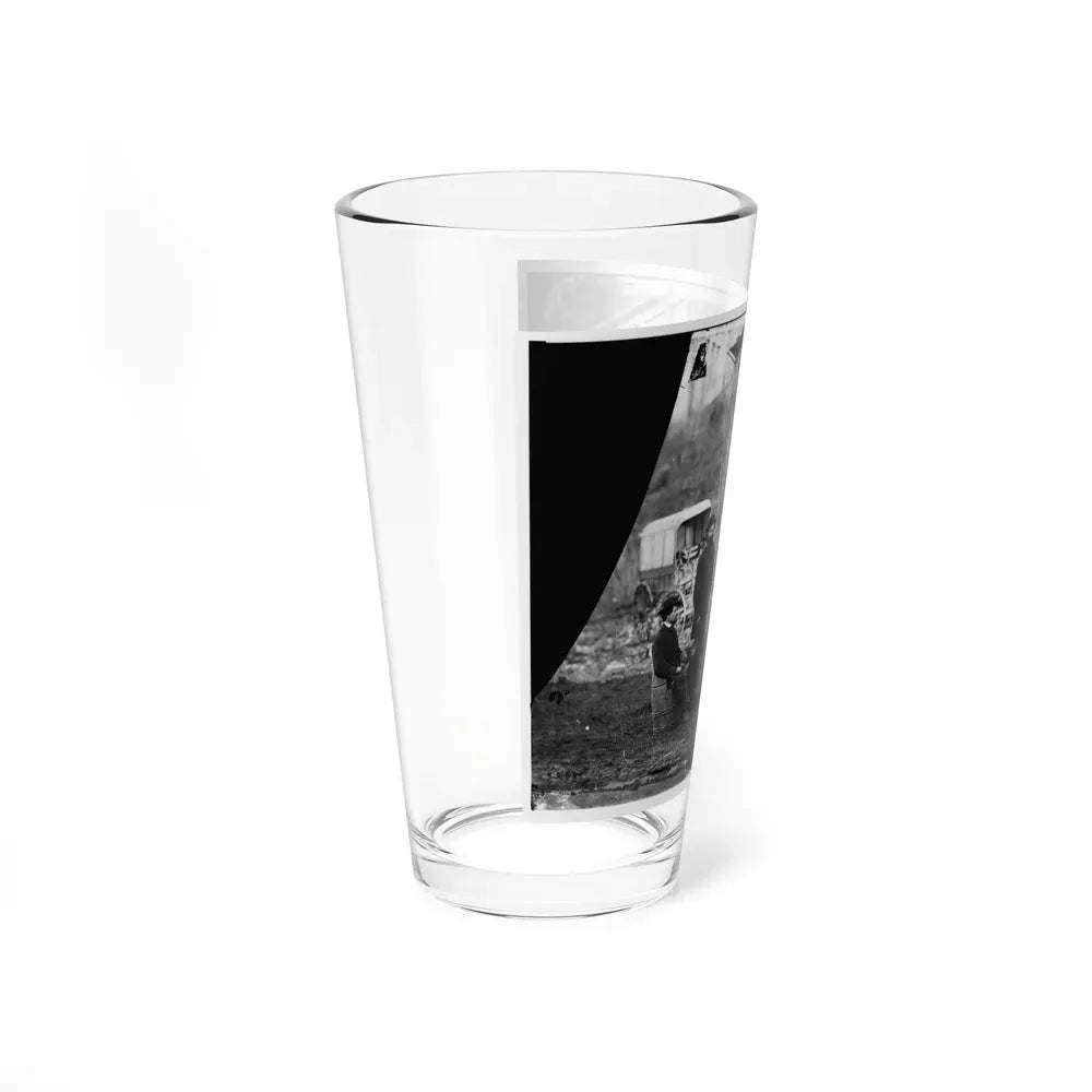 Aquia Creek Landing, Virginia (Vicinity). Group At Captain W.S. Hall's Wagon Camp (U.S. Civil War) Pint Glass 16oz - Go Mug Yourself