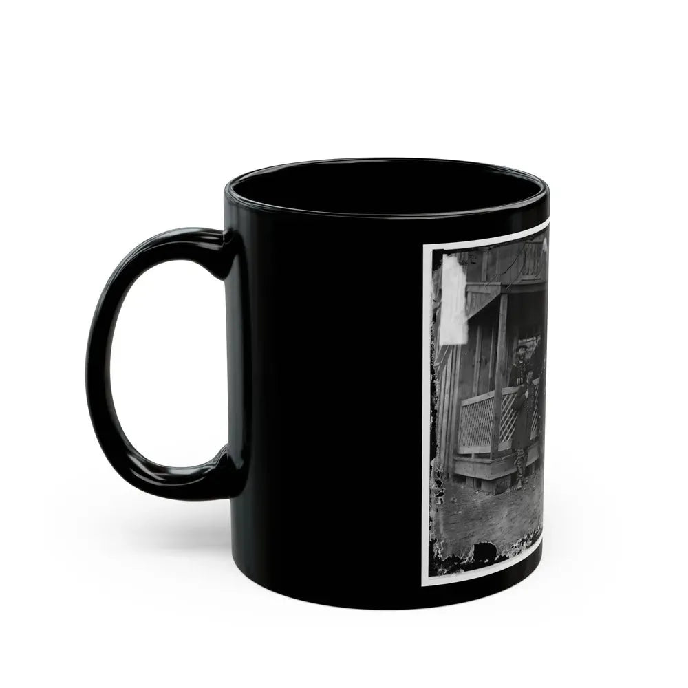 Aquia Creek, Virginia. Group Standing In Front Of Hospital (U.S. Civil War) Black Coffee Mug - Go Mug Yourself