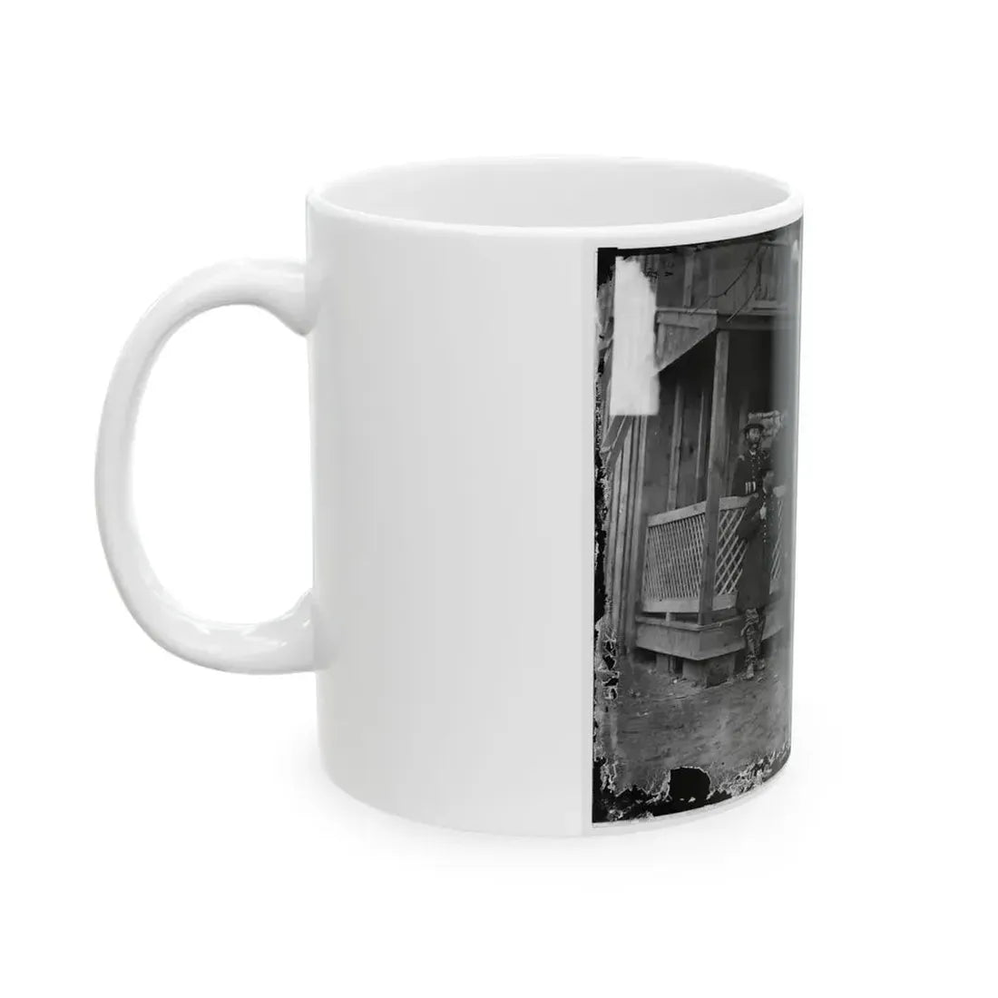 Aquia Creek, Virginia. Group Standing In Front Of Hospital (U.S. Civil War) White Coffee Mug - Go Mug Yourself