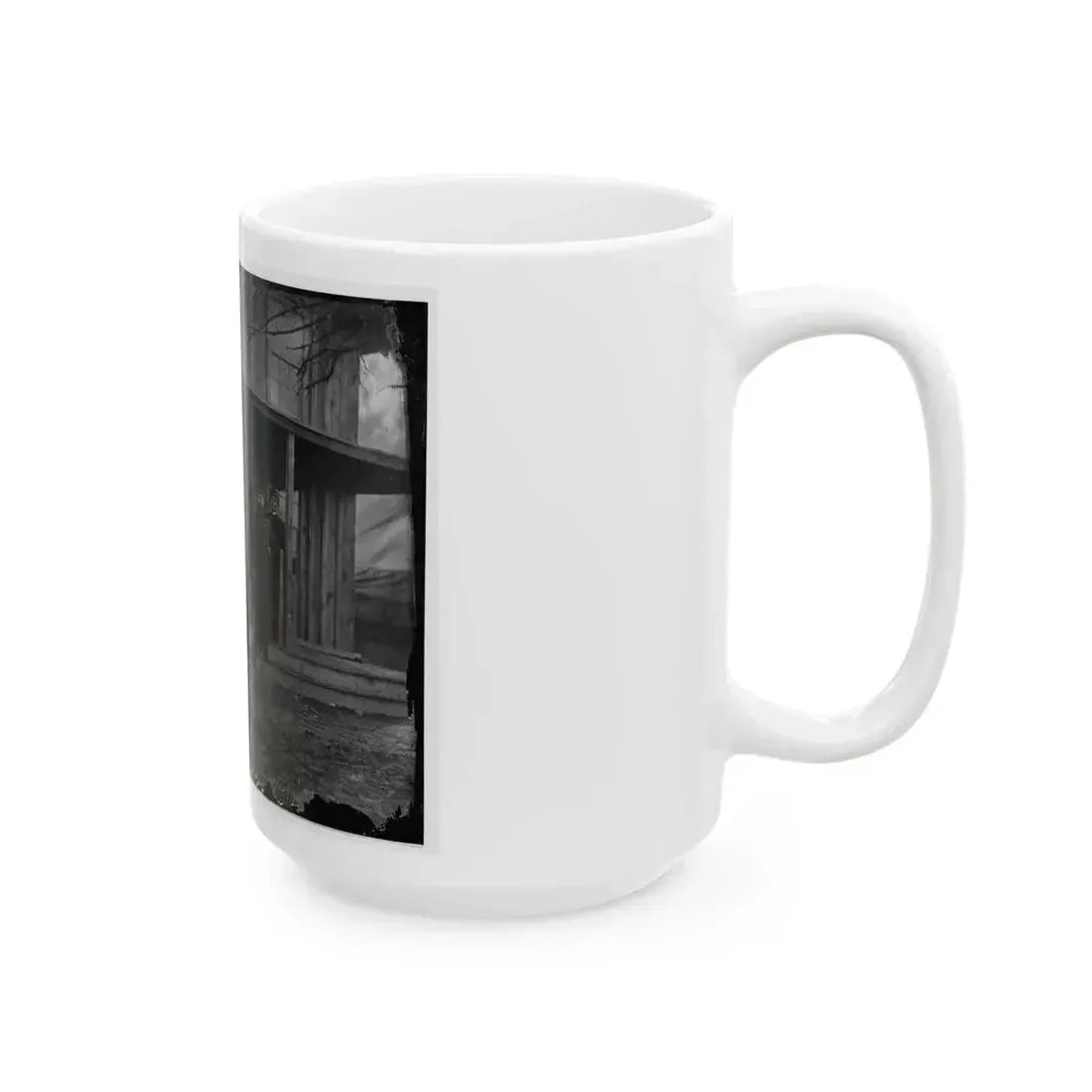 Aquia Creek, Virginia. Group Standing In Front Of Hospital (U.S. Civil War) White Coffee Mug - Go Mug Yourself