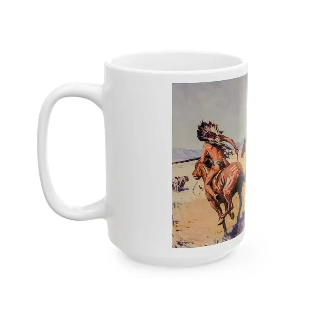 Arapaho Attack, The Saturday Evening Post, March 14, 1931 - White Coffee Mug - Go Mug Yourself