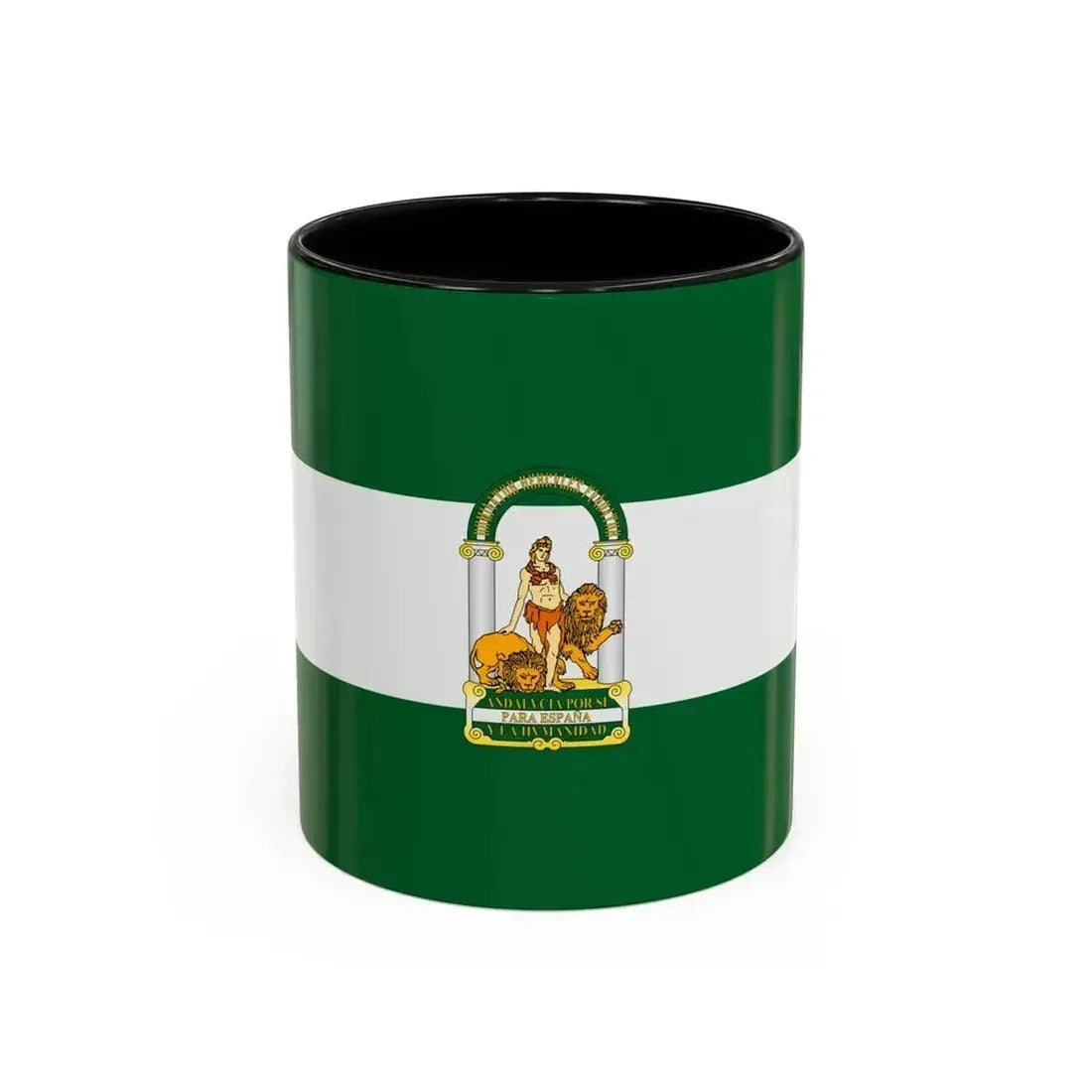 Arbonaida the Flag of Andalusia Spain - Accent Coffee Mug 11oz Black - Go Mug Yourself