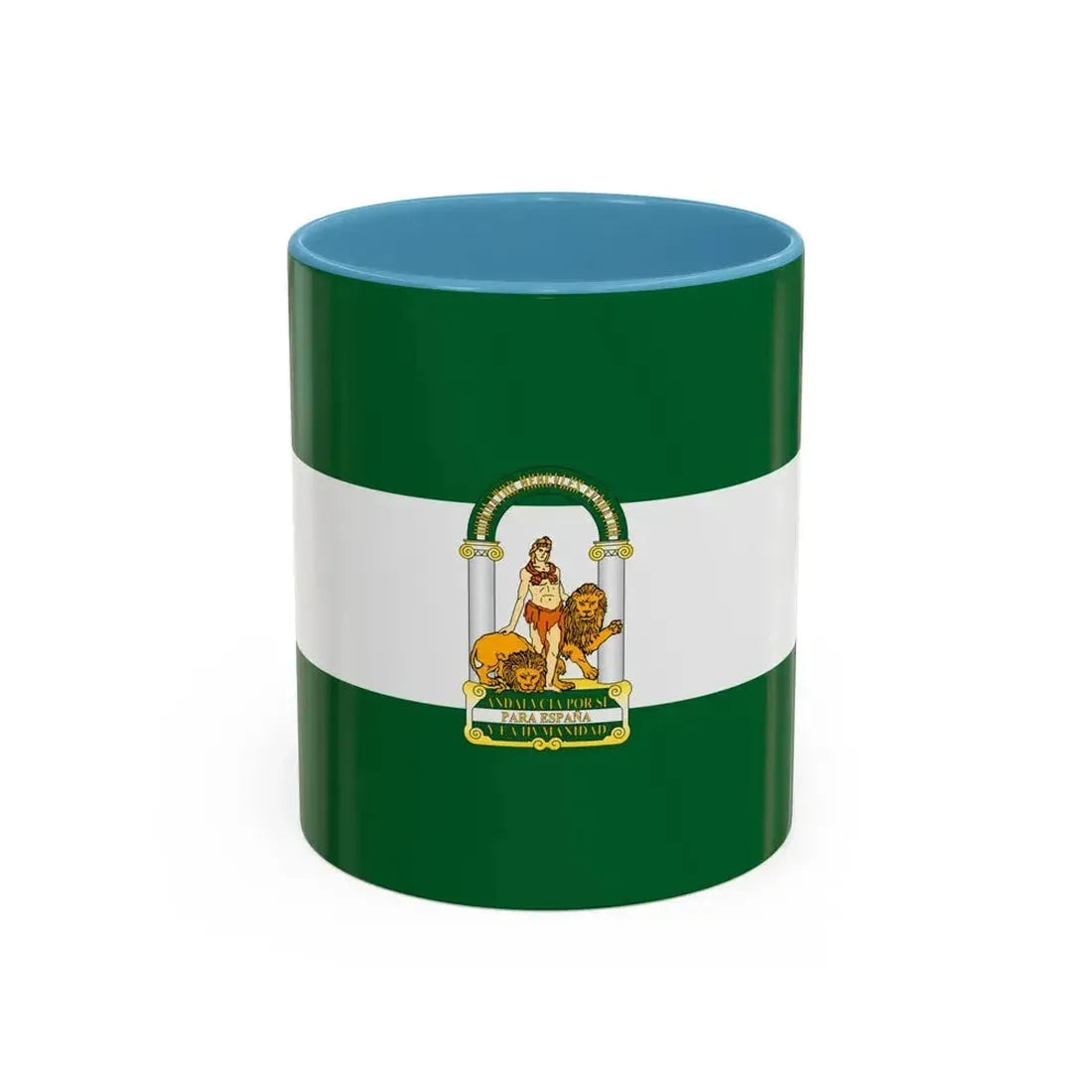 Arbonaida the Flag of Andalusia Spain - Accent Coffee Mug 11oz Light Blue - Go Mug Yourself