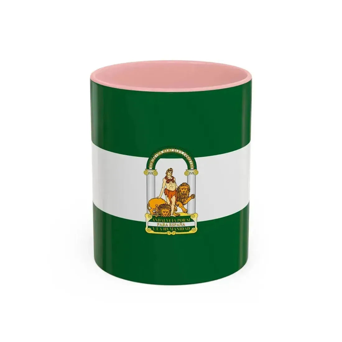 Arbonaida the Flag of Andalusia Spain - Accent Coffee Mug 11oz Pink - Go Mug Yourself