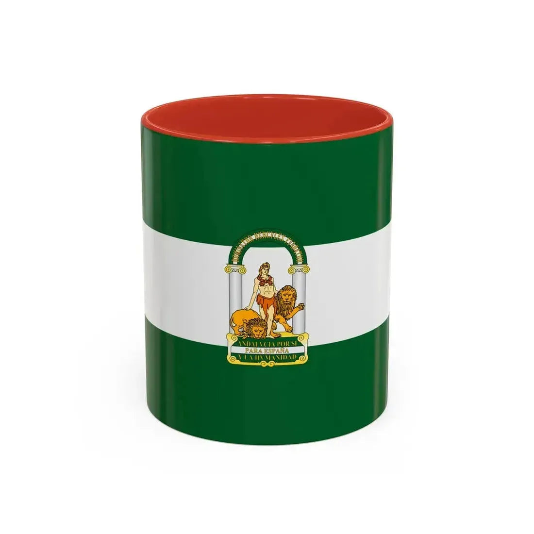 Arbonaida the Flag of Andalusia Spain - Accent Coffee Mug 11oz Red - Go Mug Yourself