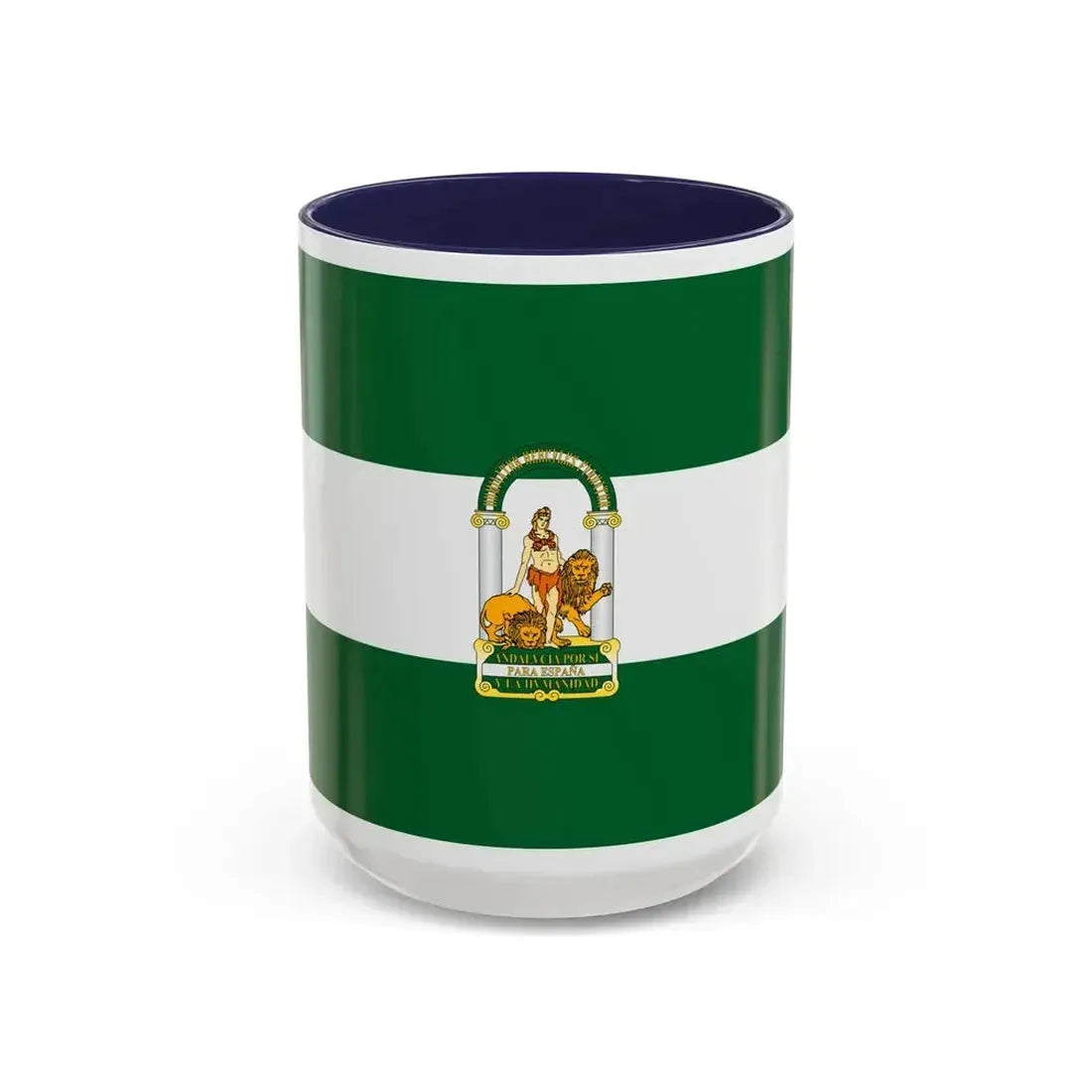 Arbonaida the Flag of Andalusia Spain - Accent Coffee Mug 15oz Navy - Go Mug Yourself
