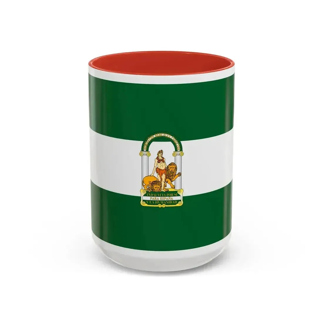 Arbonaida the Flag of Andalusia Spain - Accent Coffee Mug 15oz Red - Go Mug Yourself