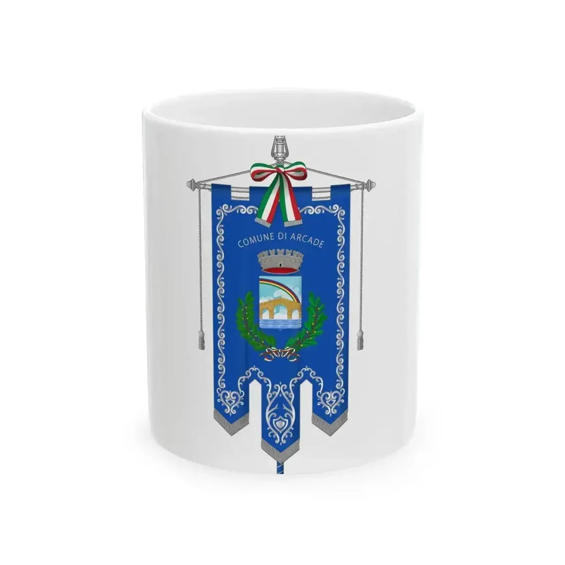 Arcade-Gonfalone (Italy) White Coffee Mug 11oz - Go Mug Yourself