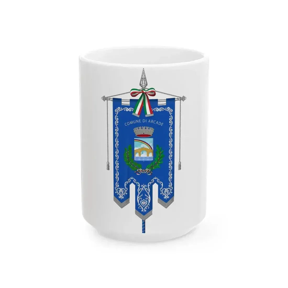 Arcade-Gonfalone (Italy) White Coffee Mug 15oz - Go Mug Yourself