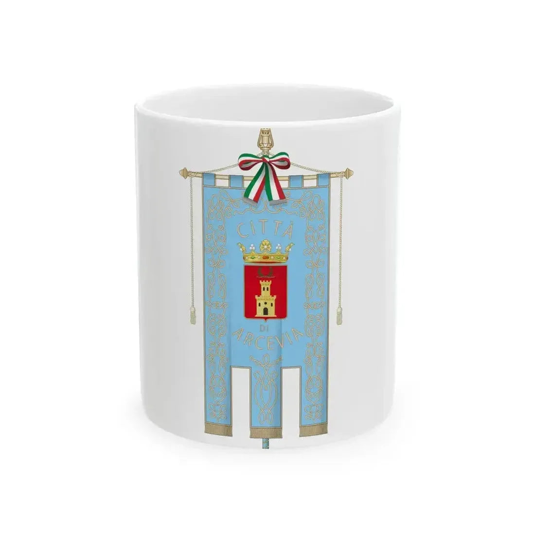 Arcevia-Gonfalone (Italy) White Coffee Mug 11oz - Go Mug Yourself