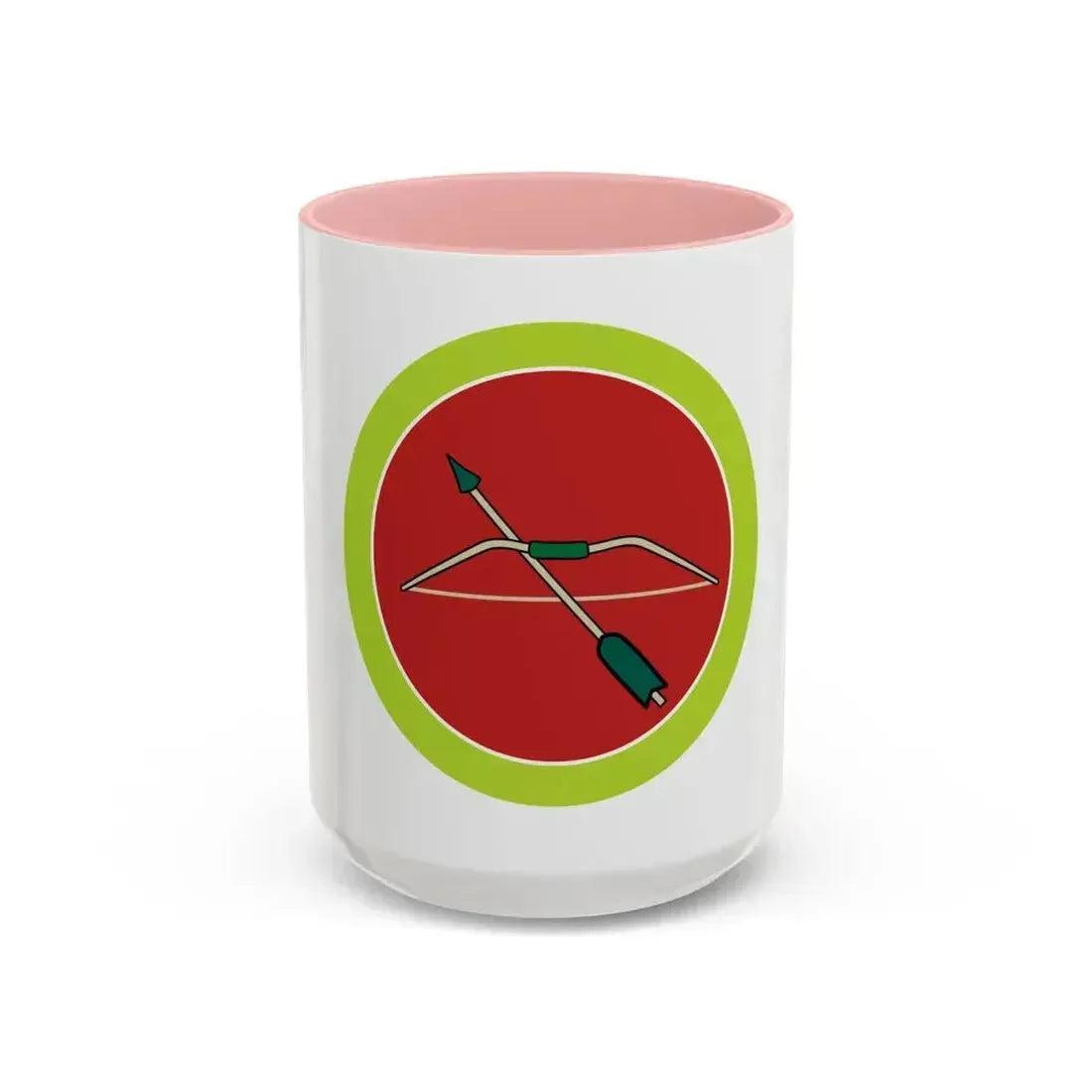 Archery (Boy Scout Merit Badge) Accent Coffee Mug 15oz Pink - Go Mug Yourself