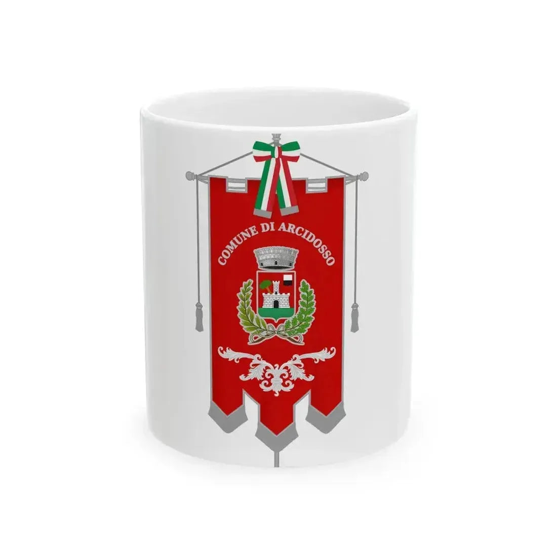 Arcidosso-Gonfalone (Italy) White Coffee Mug - Go Mug Yourself