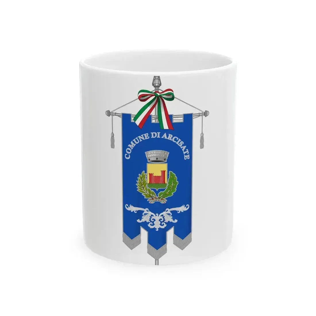 Arcisate-Gonfalone (Italy) White Coffee Mug 11oz - Go Mug Yourself