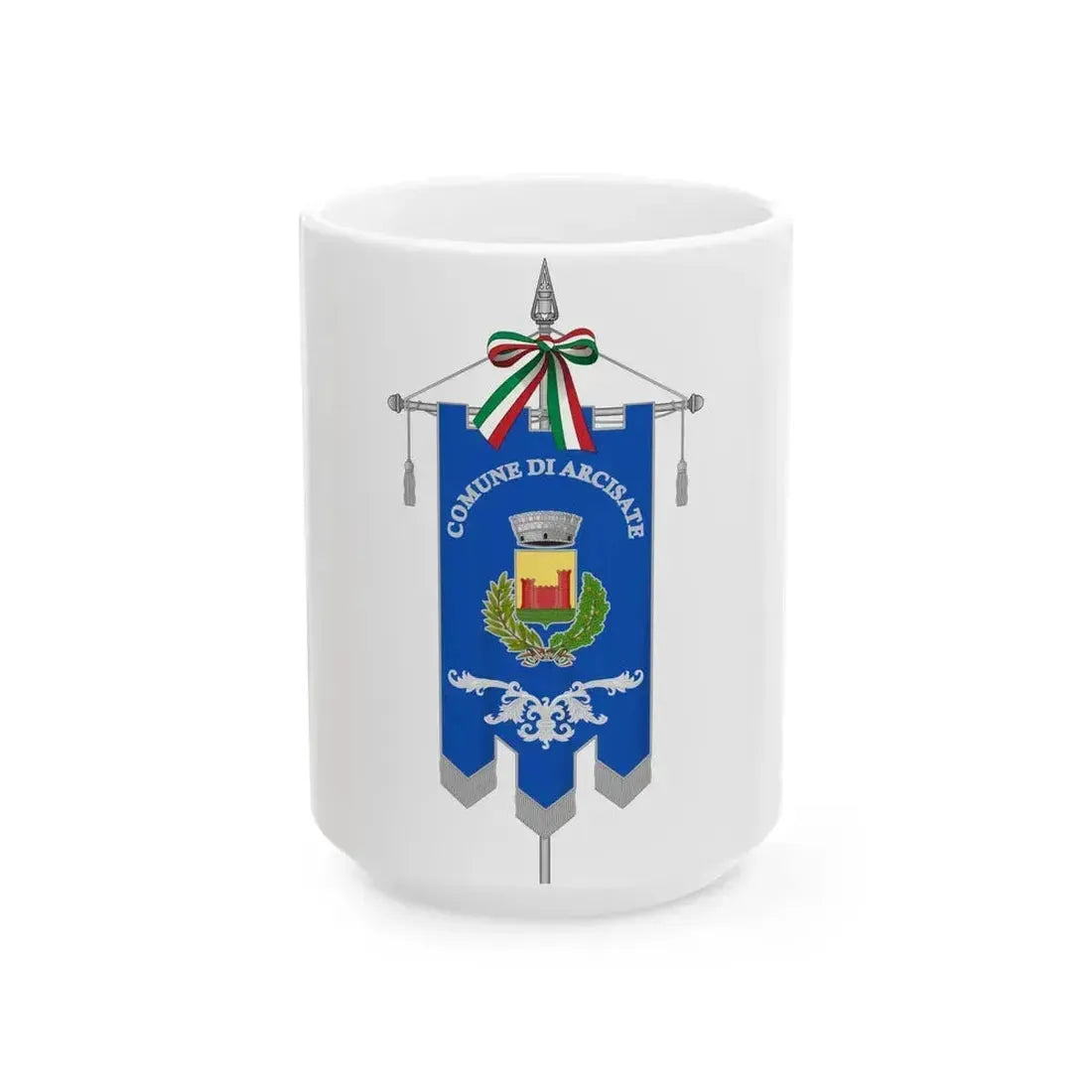 Arcisate-Gonfalone (Italy) White Coffee Mug 15oz - Go Mug Yourself