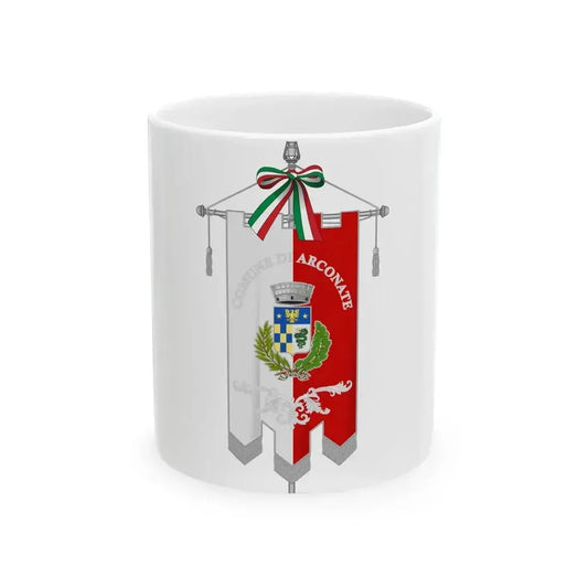 Arconate-Gonfalone (Italy) White Coffee Mug 11oz - Go Mug Yourself