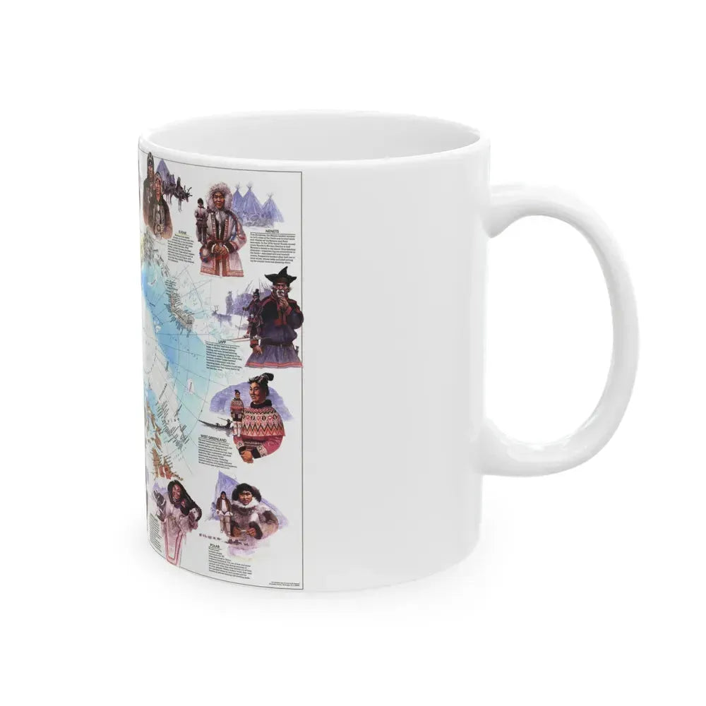 Arctic - Peoples of the (1983) (Map) White Coffee Mug - Go Mug Yourself