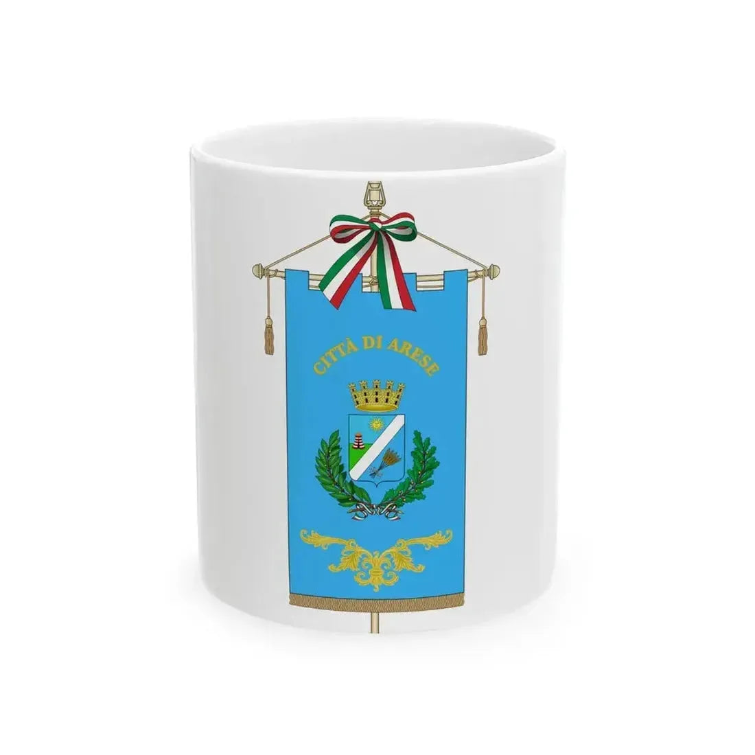 Arese-Gonfalone (Italy) White Coffee Mug 11oz - Go Mug Yourself