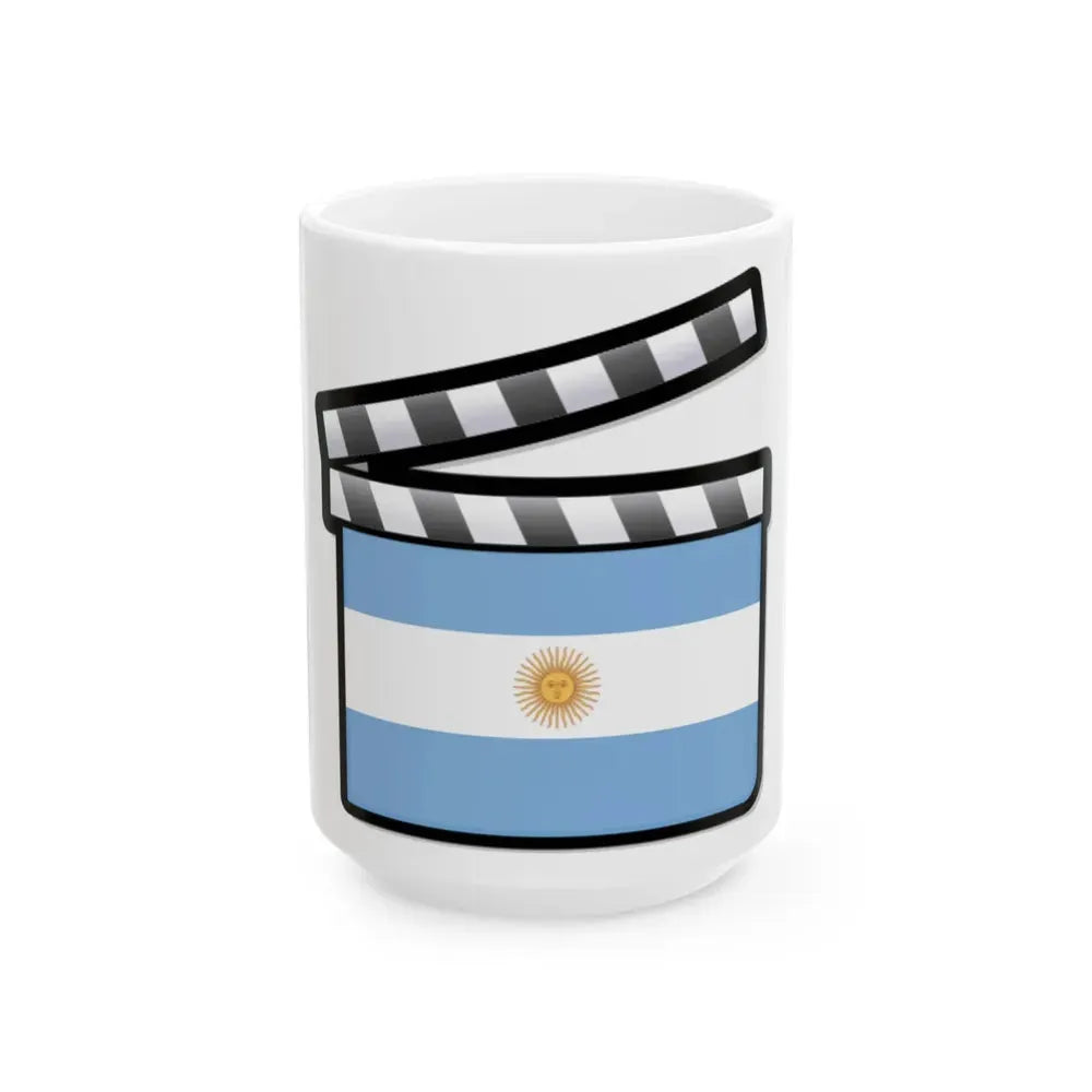 Argentina film clapperboard (Argentina) White Coffee Mug 15oz - Go Mug Yourself
