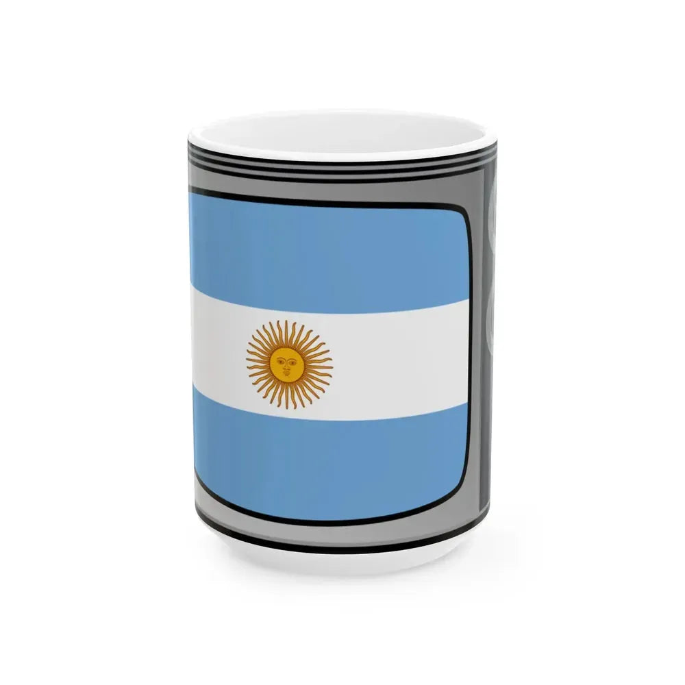Argentina flag tv (Argentina) White Coffee Mug 15oz - Go Mug Yourself