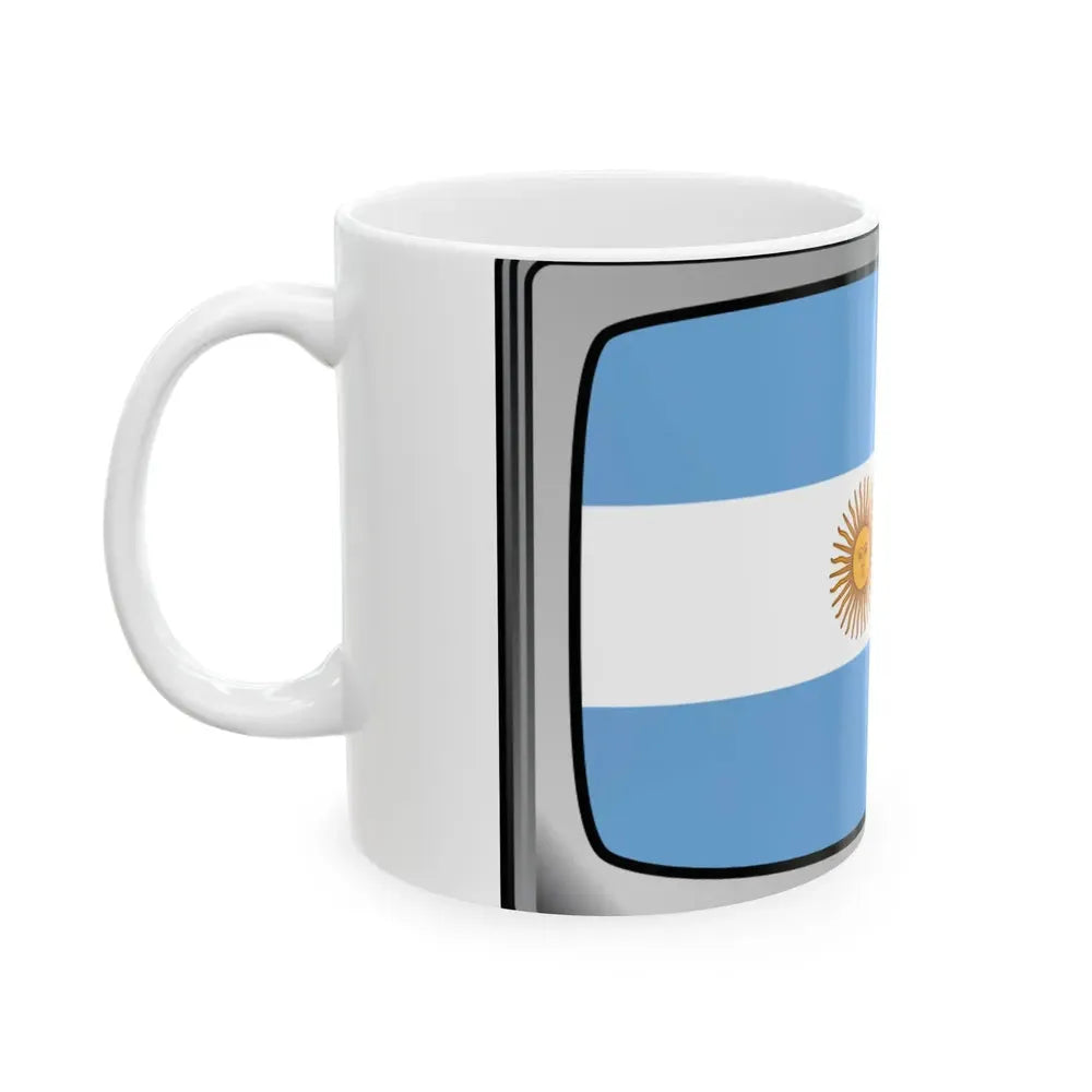 Argentina flag tv (Argentina) White Coffee Mug - Go Mug Yourself