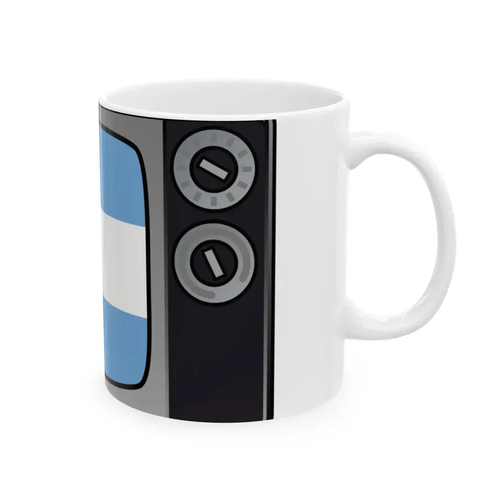 Argentina flag tv (Argentina) White Coffee Mug - Go Mug Yourself