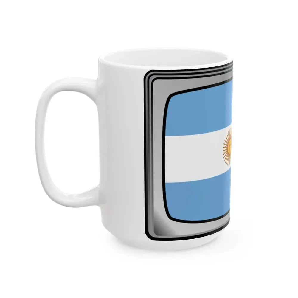 Argentina flag tv (Argentina) White Coffee Mug - Go Mug Yourself