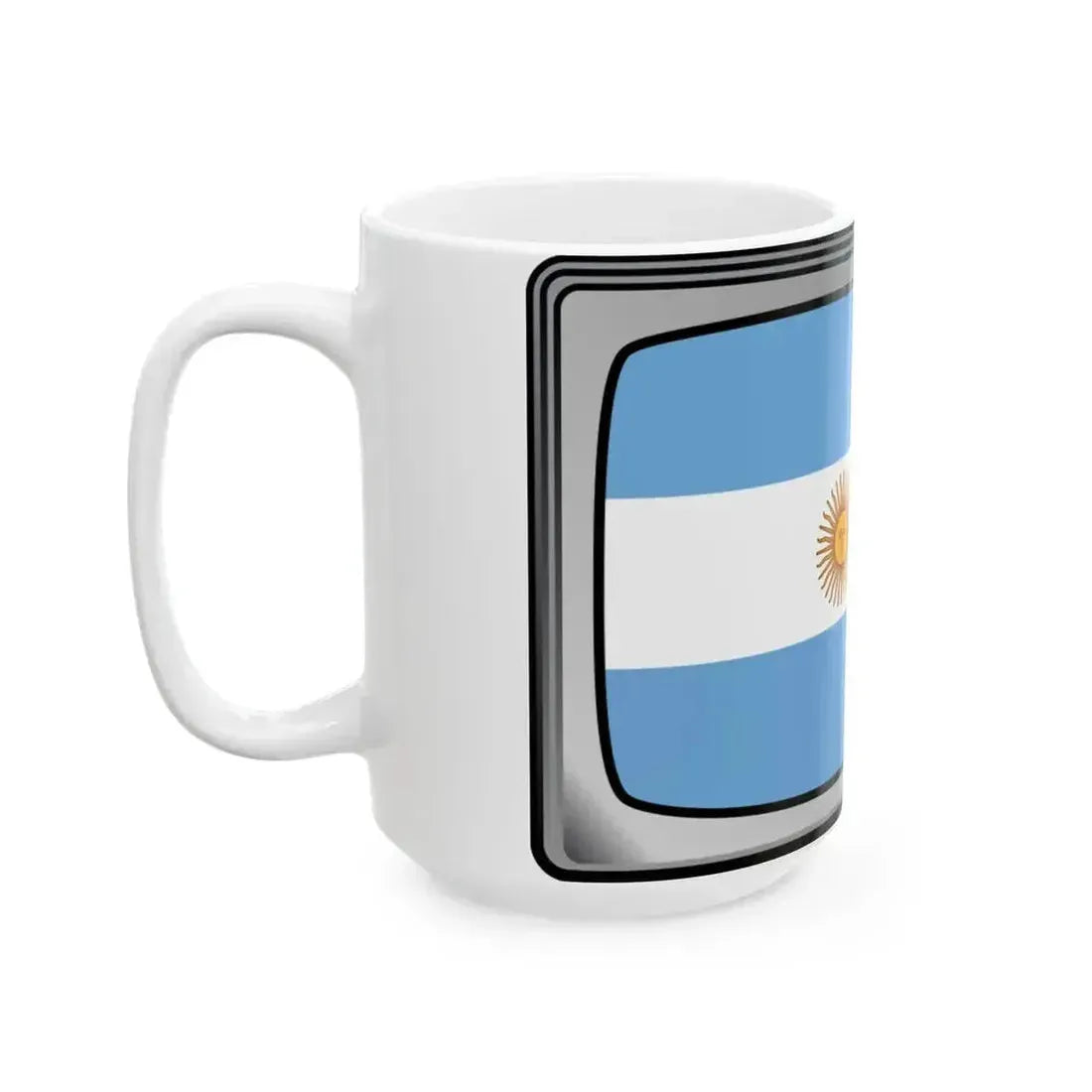 Argentina flag tv (Argentina) White Coffee Mug - Go Mug Yourself