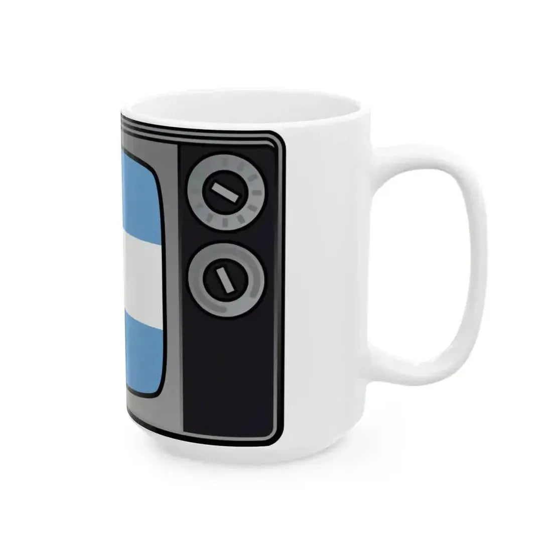 Argentina flag tv (Argentina) White Coffee Mug - Go Mug Yourself
