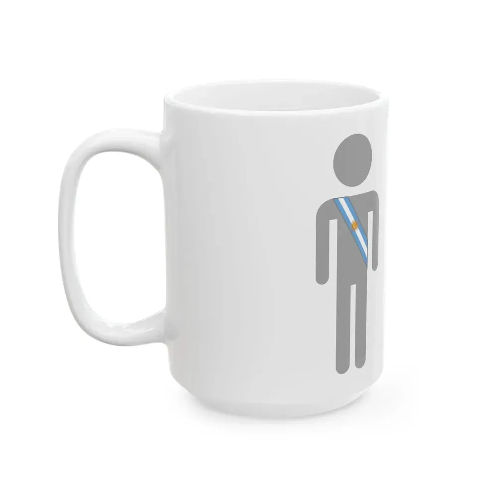 Argentina presidential sash schematic (Argentina) White Coffee Mug - Go Mug Yourself