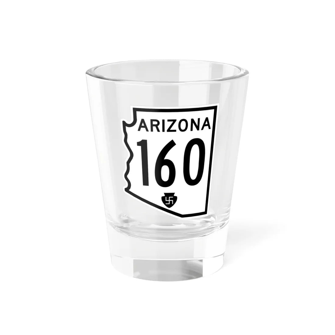 Arizona 160 1956 (Arizona) (Road Sign) Shot Glass 1.5oz 1.5oz - Go Mug Yourself