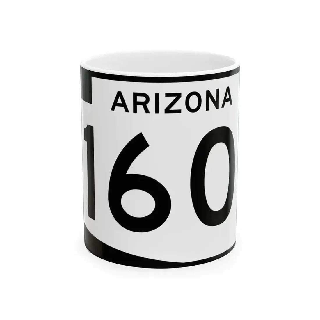 Arizona 160 (Arizona) (Road Sign) White Coffee Mug 11oz - Go Mug Yourself