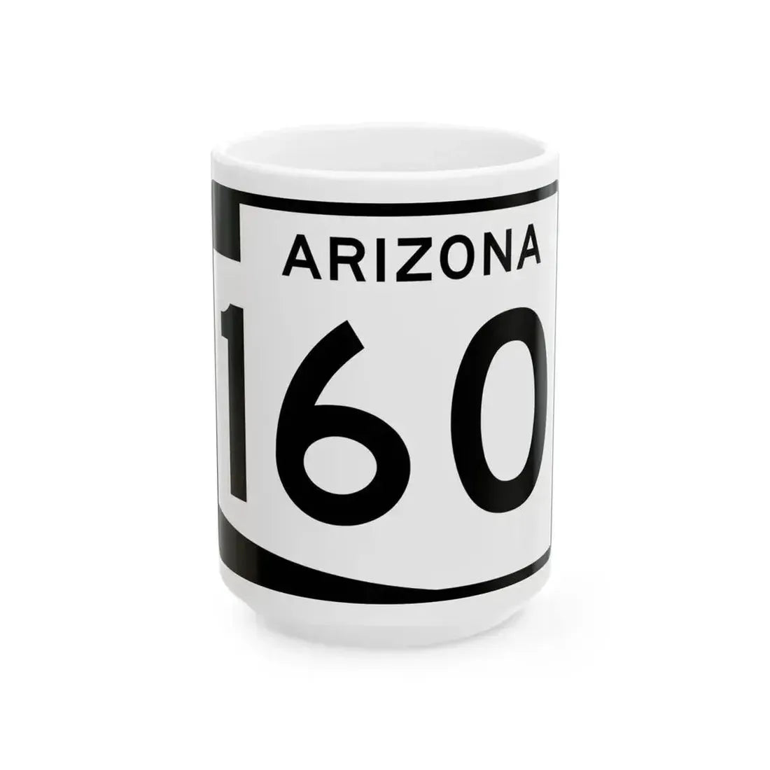 Arizona 160 (Arizona) (Road Sign) White Coffee Mug - Go Mug Yourself