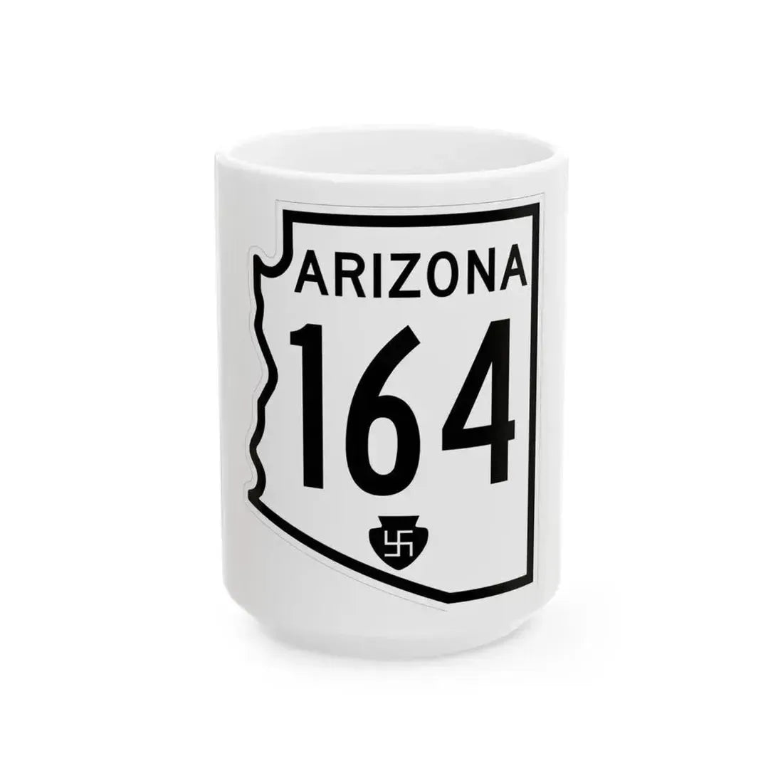 Arizona 164 1956 (Arizona) (Road Sign) White Coffee Mug 15oz - Go Mug Yourself