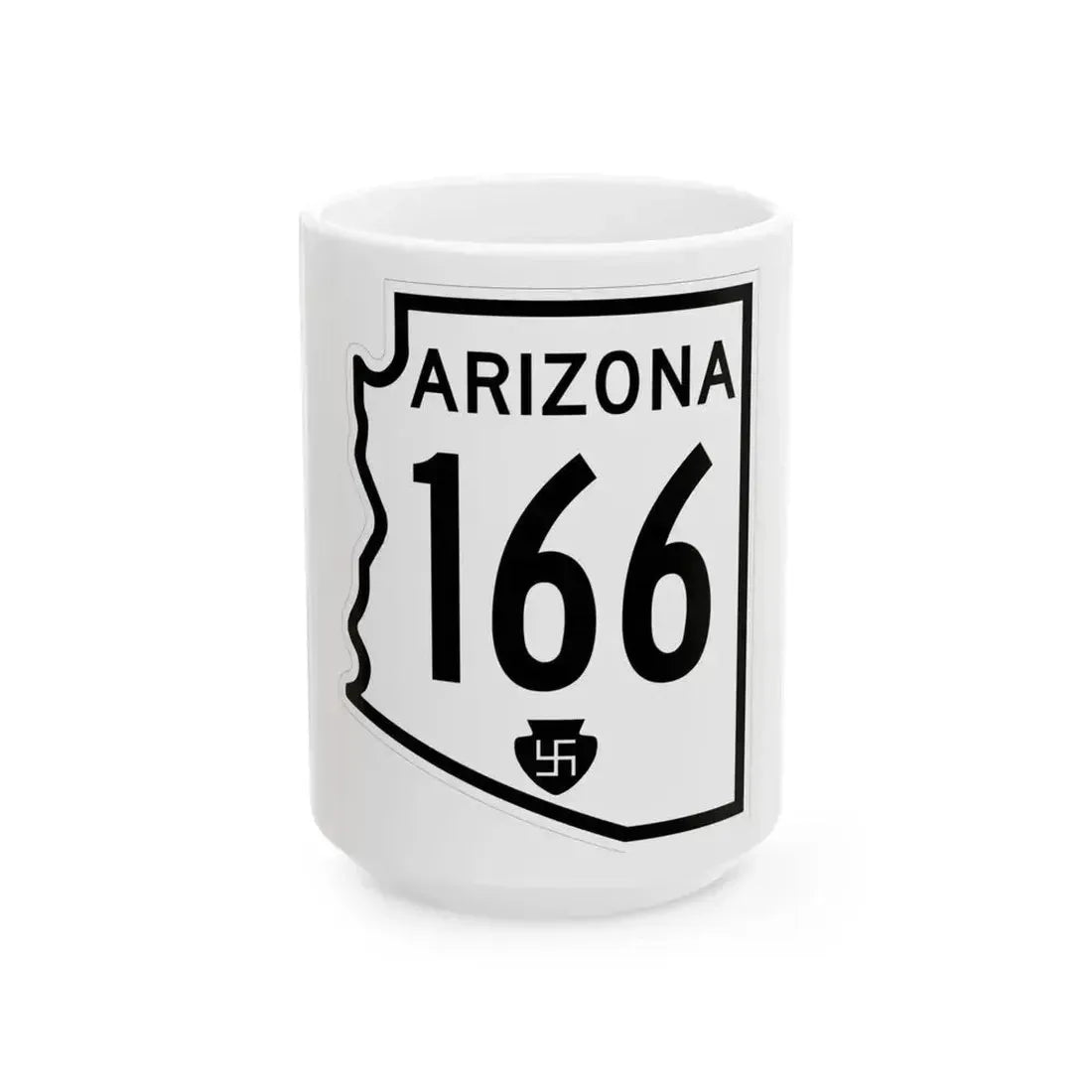 Arizona 166 1956 (Arizona) (Road Sign) White Coffee Mug 15oz - Go Mug Yourself
