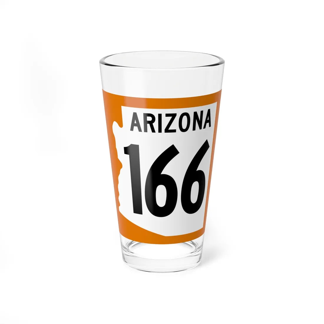 Arizona 166 1960 north (Arizona) (Road Sign) Pint Glss 16oz 16oz - Go Mug Yourself