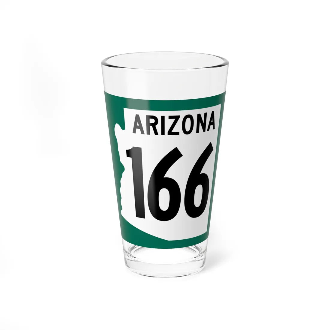 Arizona 166 1960 south (Arizona) (Road Sign) Pint Glss 16oz 16oz - Go Mug Yourself