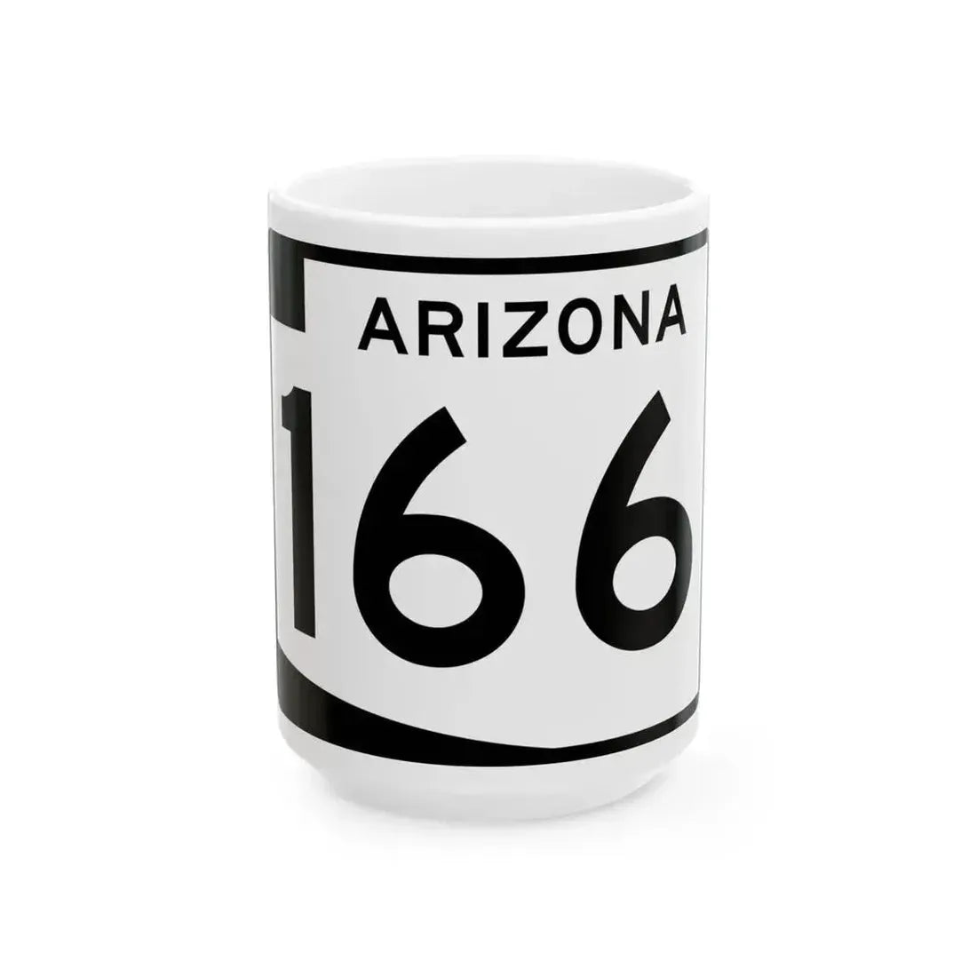 Arizona 166 (Arizona) (Road Sign) White Coffee Mug 15oz - Go Mug Yourself