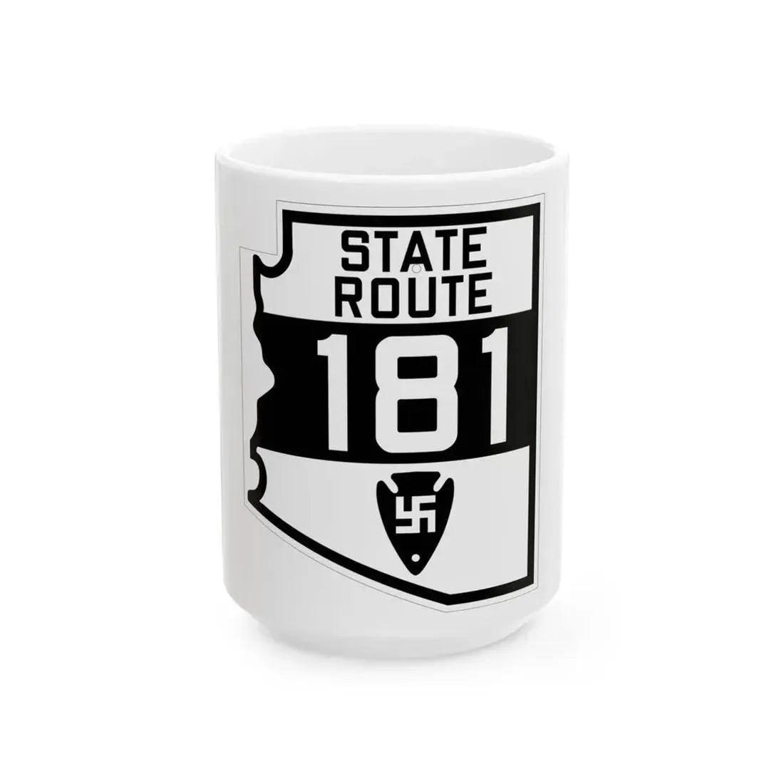 Arizona 181 1927 (Arizona) (Road Sign) White Coffee Mug 15oz - Go Mug Yourself